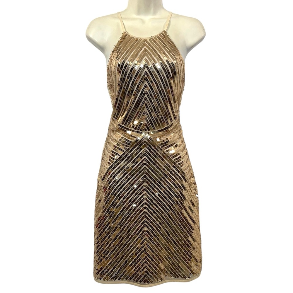 Lulus Gold Sequin Party Dress - Stunning! 🤩 - Picture 1 of 9